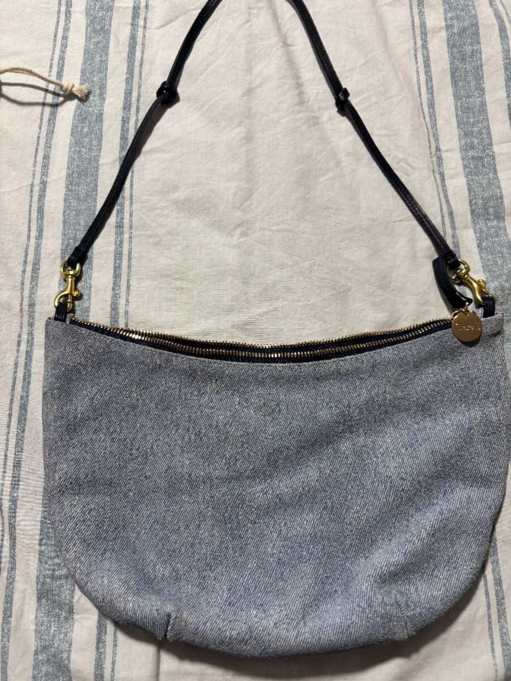 Adorable denim Clare V shoulder bag